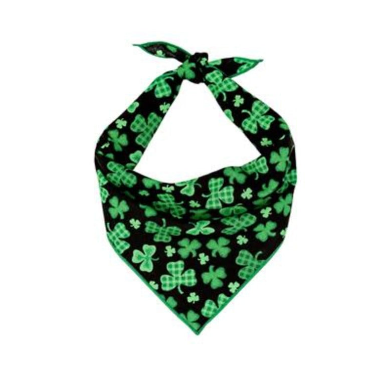 Hunter K9 Bandanas XS St Patrick's Green Black Shamrock Dog Bandana