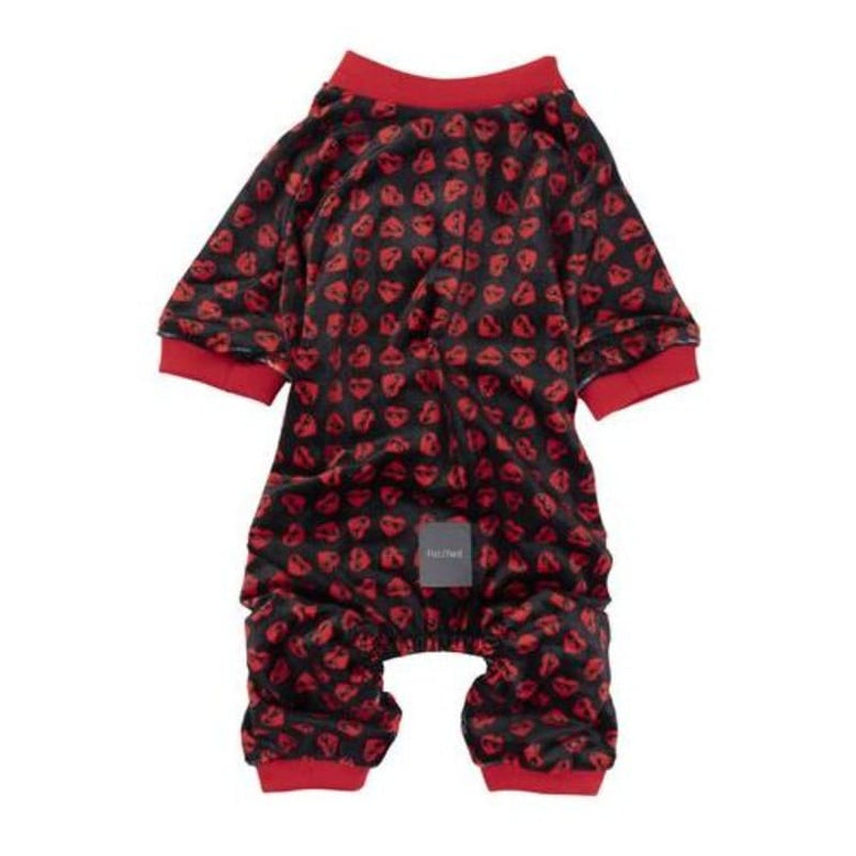 FuzzYard Pajamas 1 Heartbreaker Black & Red Dog Pajamas
