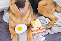Barkfast Egg Toast Bacon Plush Squeaky Dog Toys Set - 3 Pc