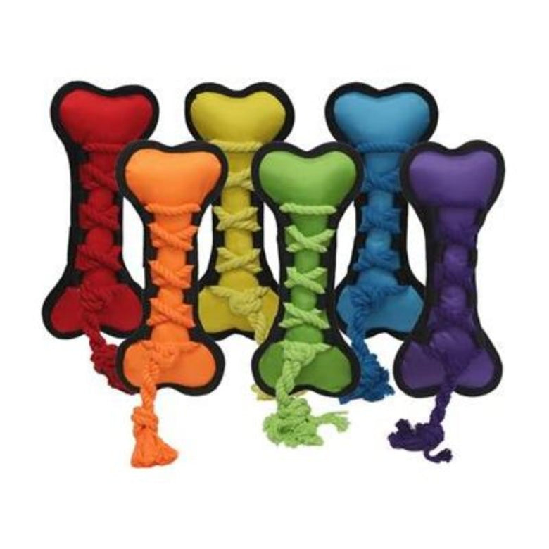 Multipet dog toys Grn Cross-Ropes Bone Dog Toy - 11.5" - Green
