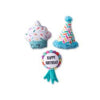 Pet Shop by Fringe Studio dog toys Happy Bark-day Small Plush Dog Toys Set of 3