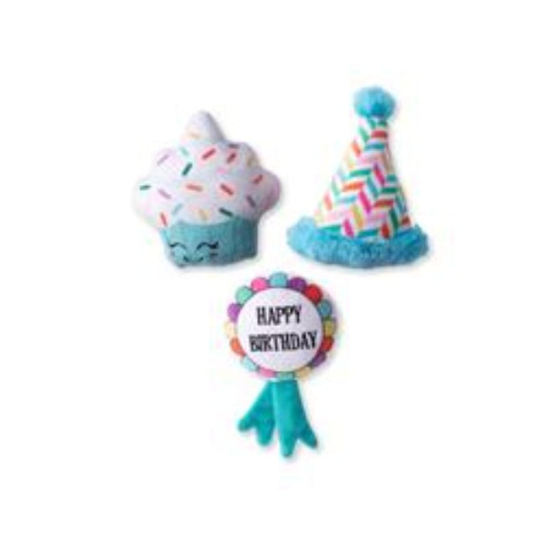 Pet Shop by Fringe Studio dog toys Happy Bark-day Small Plush Dog Toys Set of 3