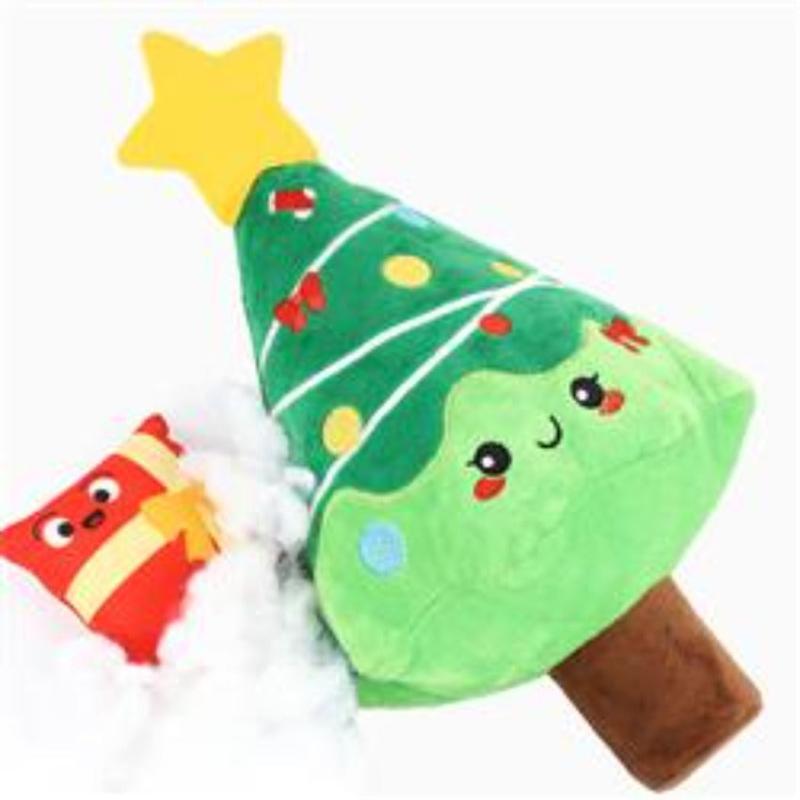HugSmart Pet dog toys Happy Woofmas Christmas Tree Plush Dog Toy