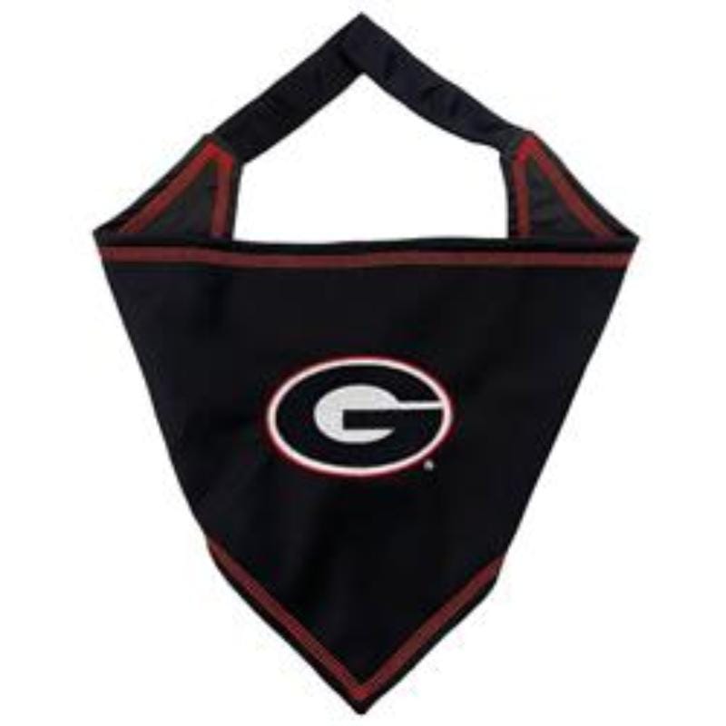 Pets First Bandanas S/M Georgia Bulldogs Black Tie Around Pet Bandana - 2 Sizes