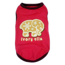 Barker's Bowtique Tee's XS Ivory Ella Snowflake GingerBread Elephant Pet Tank