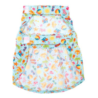 The Worthy Dog DRESSES Life's a Beach Blue with Orange Bow Summer Dog Dress