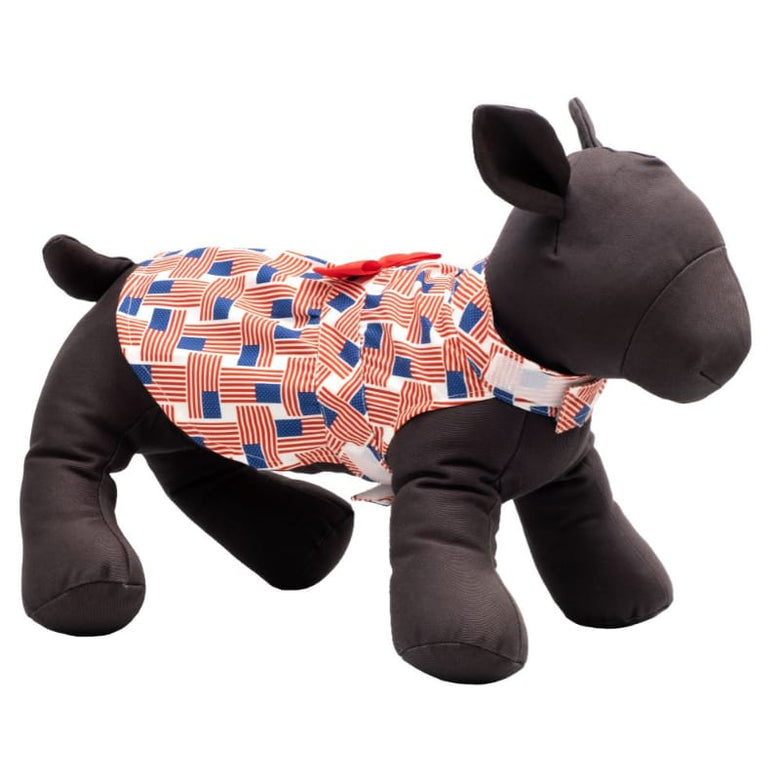The Worthy Dog DRESSES Flag Patchwork Patriotic Red White Blue Dog Dress