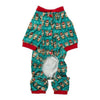 FuzzYard dog apparel Christmas Disco Deers Green Holiday Dog Pajamas