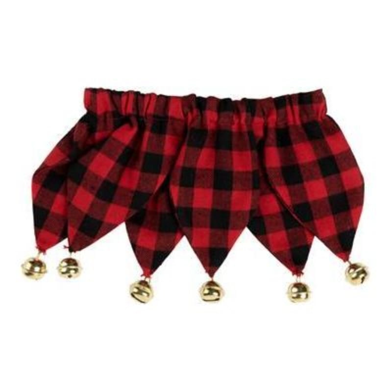 FuzzYard Collars S/M Red Plaid JesterBells Dog Collar