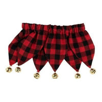 FuzzYard Collars S/M Red Plaid JesterBells Dog Collar