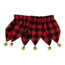 FuzzYard Collars S/M Red Plaid JesterBells Dog Collar