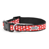 The Worthy Dog Collars XS Be Mine Lots of Hearts Red Dog Collar