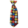 Autumn Brown Argyle Fall Season Neck-Tie Pet Collar Attachment - 2 Sizes