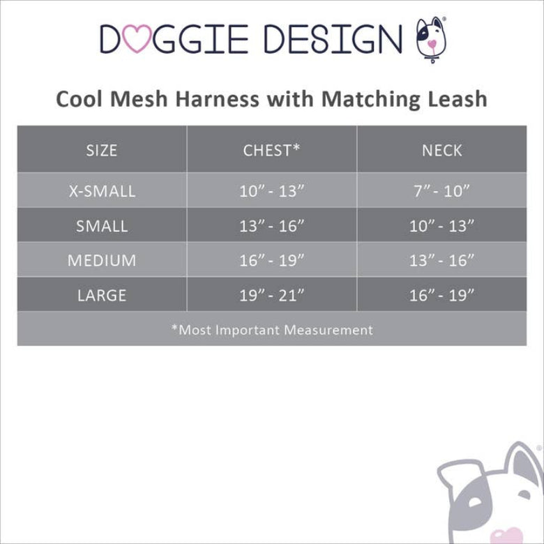 Cool Mesh Dog Harness with Leash - Hawaiian Ocean Blue & Palms