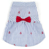 The Worthy Dog DRESSES XS Navy Blue Stripe with Red Anchors and Red Bow Summer Dog Dress