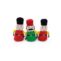 Holiday Miniz Christmas Nutcrackers Plush Squeak Dog Toy Set - 3pc