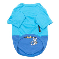 Parisian Pet® dog apparel Officer Woof Blue Funny Costume Embroidered Dog T Shirt
