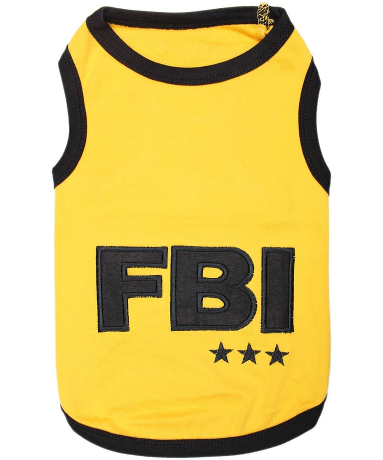 Parisian Pet® Tee's 2XS FBI Yellow Funny Costume Dog T-Shirt