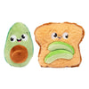 FuzzYard dog toys Avocado & Toast Squeaky Plush Dog Toy Set - 2pk