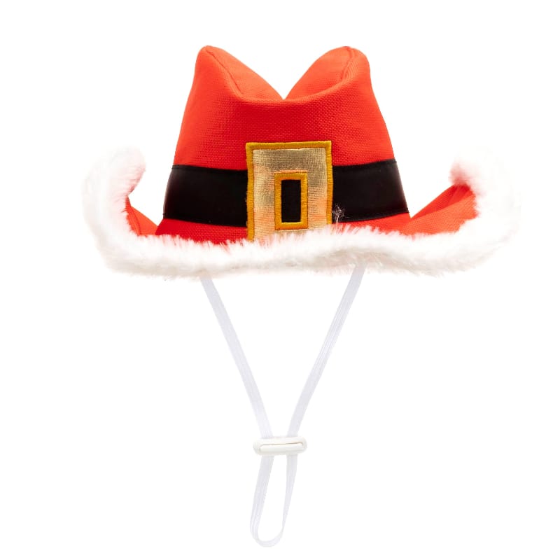 The Worthy Dog Hats SM Cowboy Christmas Red Pet Hat - 2 Sizes