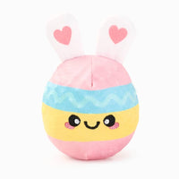 Hugsmart Products Inc dog toys Hoppin' Easter Bunny Striped Pastel Egg Spring Super Ball Plush Dog Toy