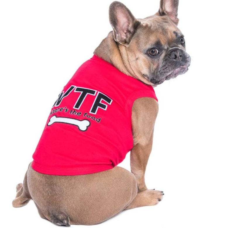 Parisian Pet® Tee's WTF Where's the Food Red Dog T-Shirt