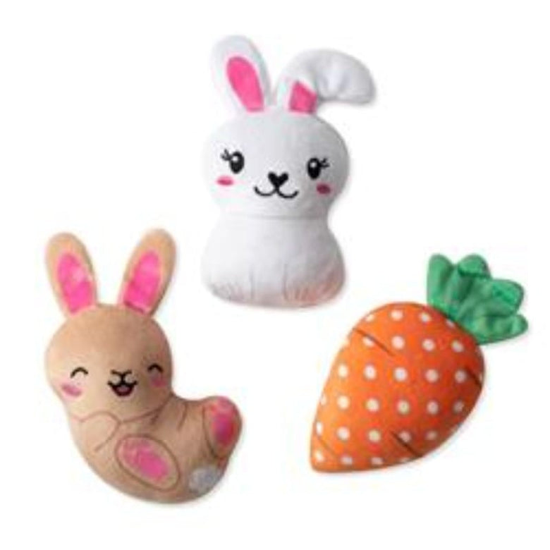 PetShop by Fringe Studio Dog Toys Easter Can't Stop The Hop Spring Small Plush Squeak Dog Toys Set - 3 Pk