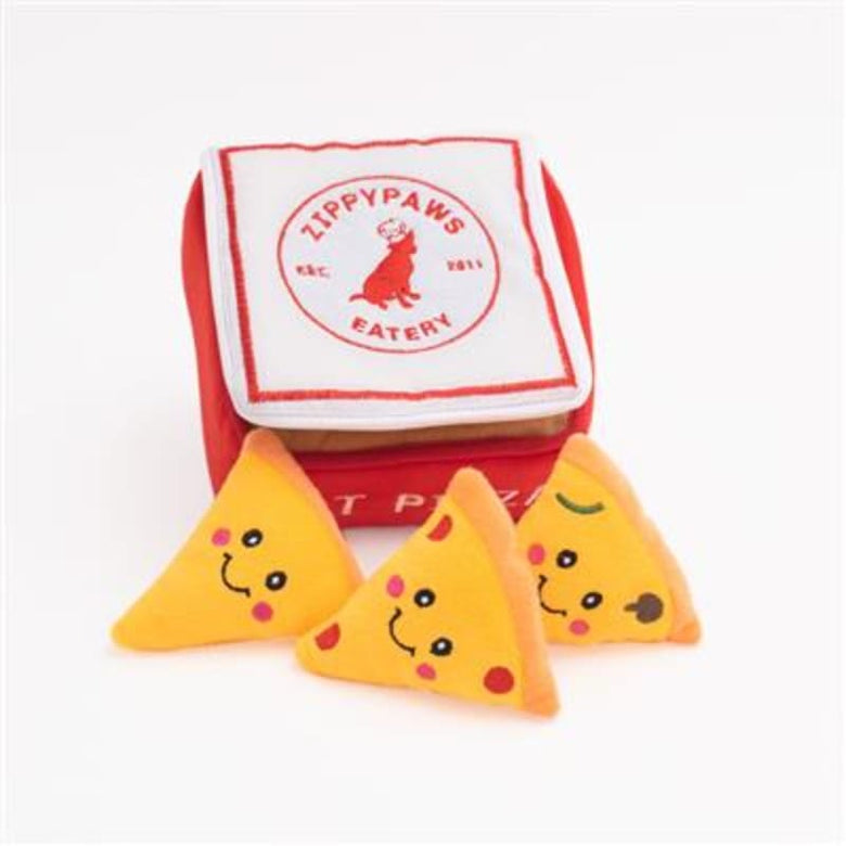 Zippypaws dog toys Burrow Pizza Box Interactive Dog Toy
