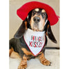 Hunter K9 Bandanas Valentine Hugs & Kisses White with Red Trim Dog Bandana