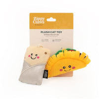 ZippyClaws Cat Toys NomNomz Taco and Burrito Cat Toy Set - 2 Pc