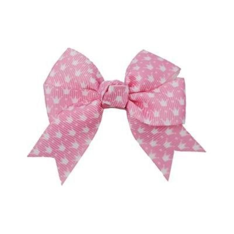 Barker's Bowtique Hair Bows Large Pink Crowns Dog Hair Bow