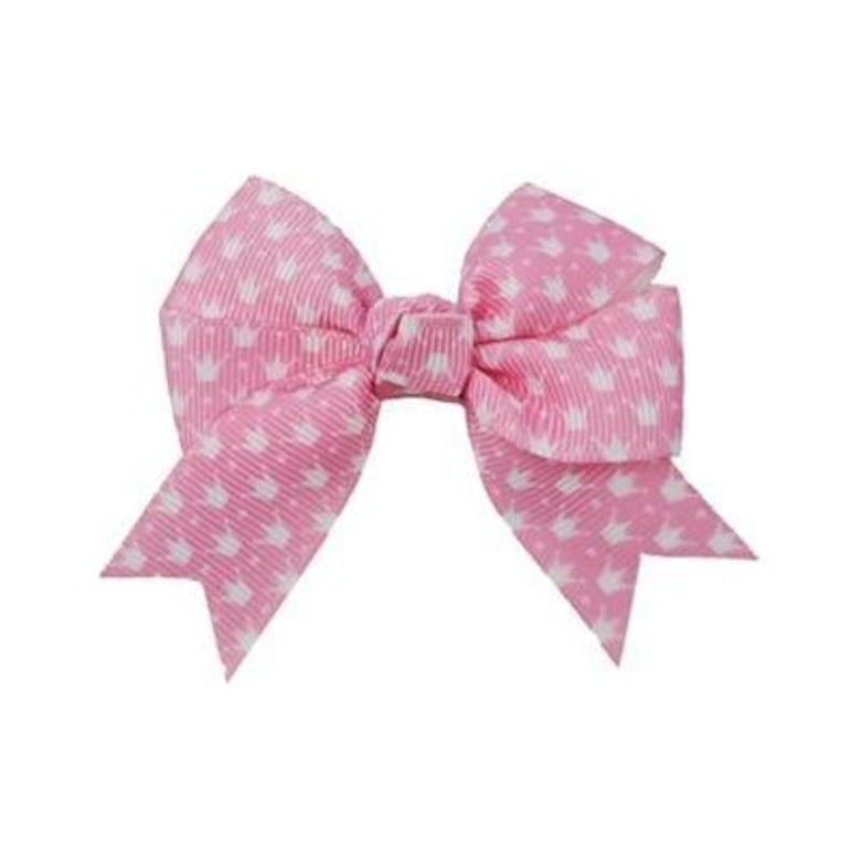 Barker's Bowtique Hair Bows Large Pink Crowns Dog Hair Bow