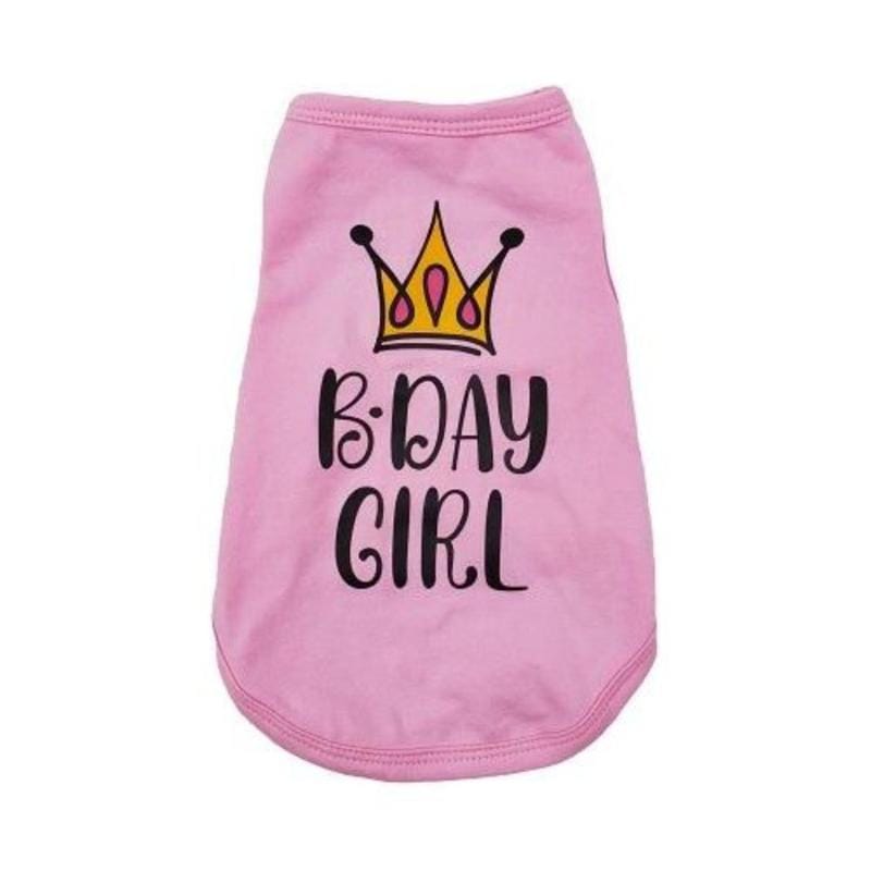 Barker's Bowtique Tee's XS Pink B-Day Girl Dog Tank
