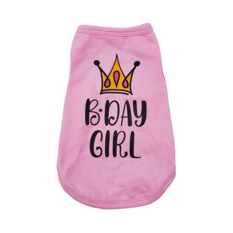 Barker's Bowtique Tee's XS Pink B-Day Girl Dog Tank
