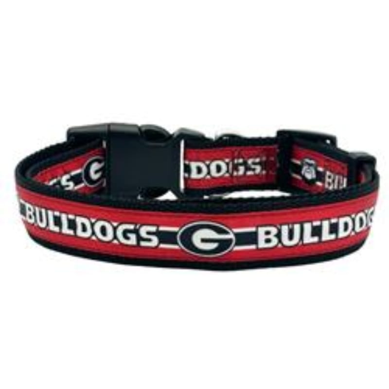 Pets First Collars Georgia Bulldogs Satin Dog Collar - 3 Sizes