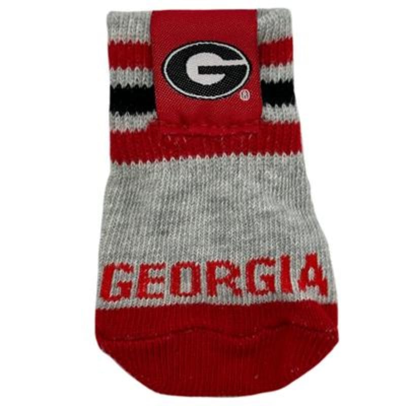 Pets First Pet Socks XS/S GA Bulldogs Non-Skid Pet Socks - 4 Pc (2 sizes)