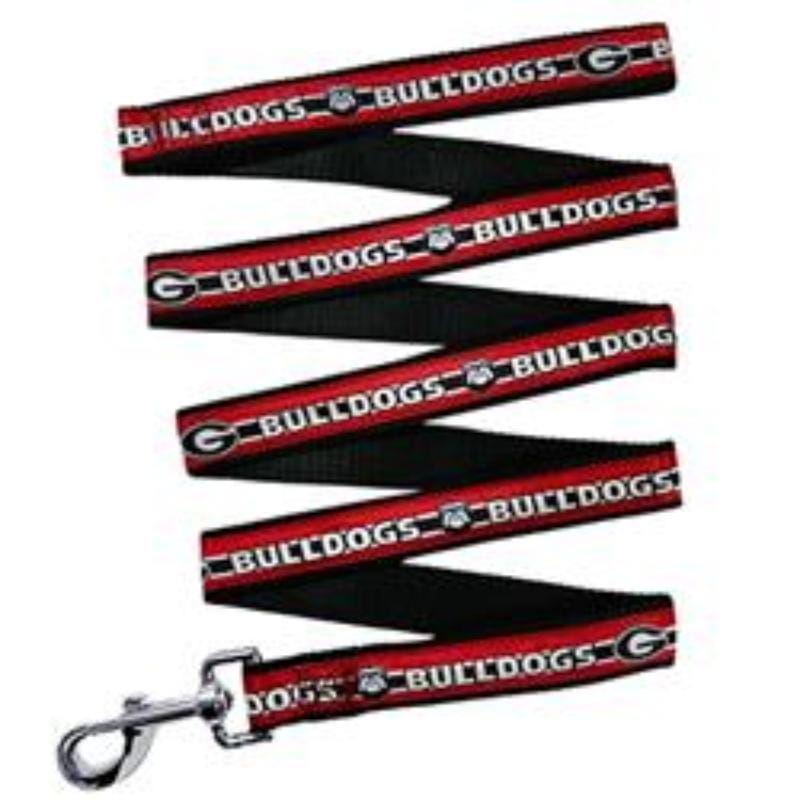 Pets First Collars-Leashes S Georgia Bulldogs Satin Dog Leash - 3 Sizes