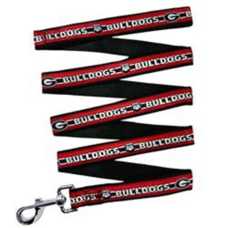Pets First Collars-Leashes S Georgia Bulldogs Satin Dog Leash - 3 Sizes