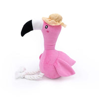 ZippyPaws dog toys Freya the Flamingo Playful Pal Pink Plush Squeaky Rope Dog Toy
