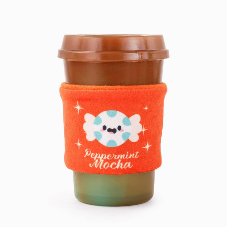 Hugsmart Products Inc dog toys Happy Woofmas Peppermint Mocha Latte Rubber Dog Toy