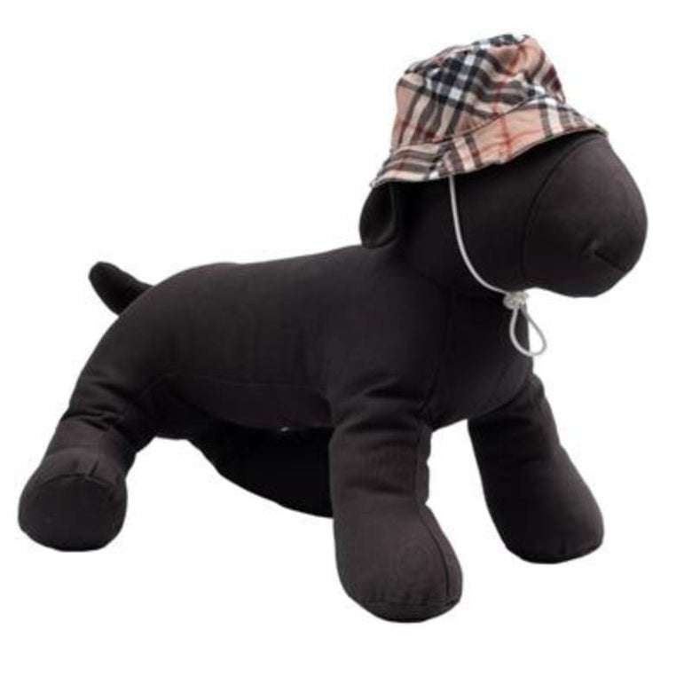 THE WORTHY DOG Hats Tan Plaid Bucket Pet Hat