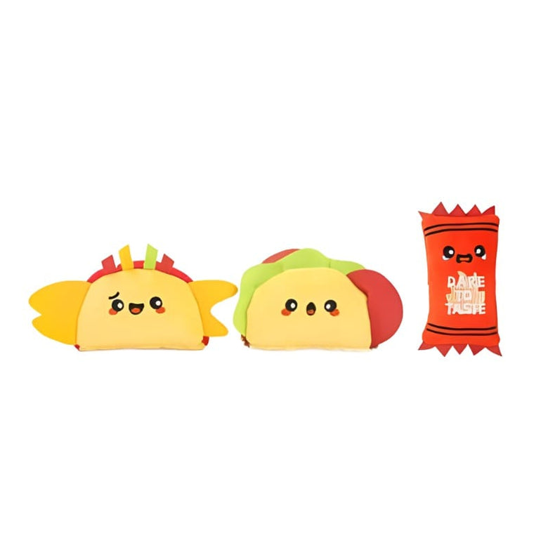 HugSmart Pet dog toys Fiesta Chewsday Taco Pupper Dog Toy Set - 3 pc