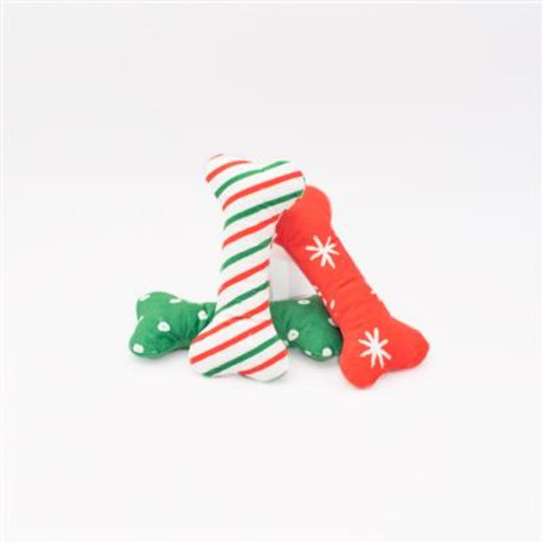 Zippypaws dog toys Holiday Patterned Bones Dog Toy - 3 pack Dog Toy