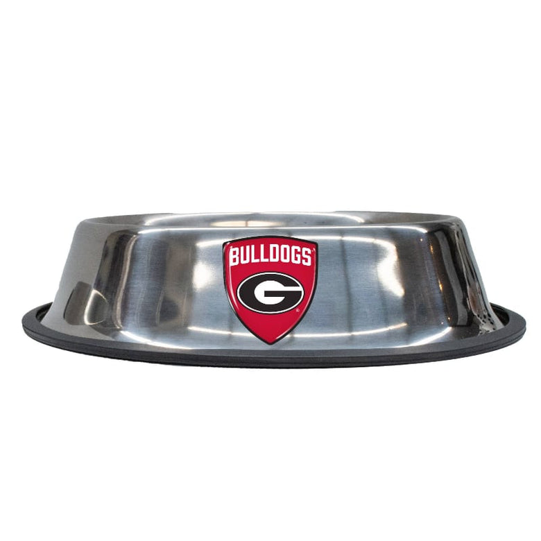 Little Earth Productions Bowls - Feeders SM GA Bulldogs Stainless Steel Everyday Pet Bowls - 2 Sizes