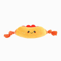 Hugsmart Products Inc Food Party Hot Dog Plush Rope Dog Toy