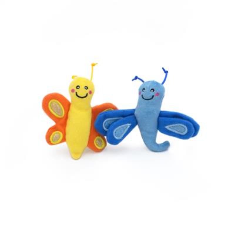 ZippyClaws Cat Toys Butterfly and Dragonfly Plush Cat Toy Set - 2 Pc