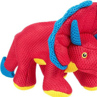 GoDog dog toys SM Dino Frills Red 2x Chew Guard Plush Squeak Dog Toy