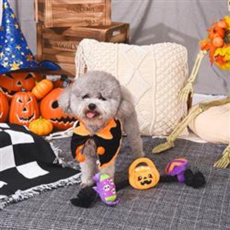 HugSmart Pet dog toys Howloween Night Halloween Candy Rope Plush Dog Toy Set