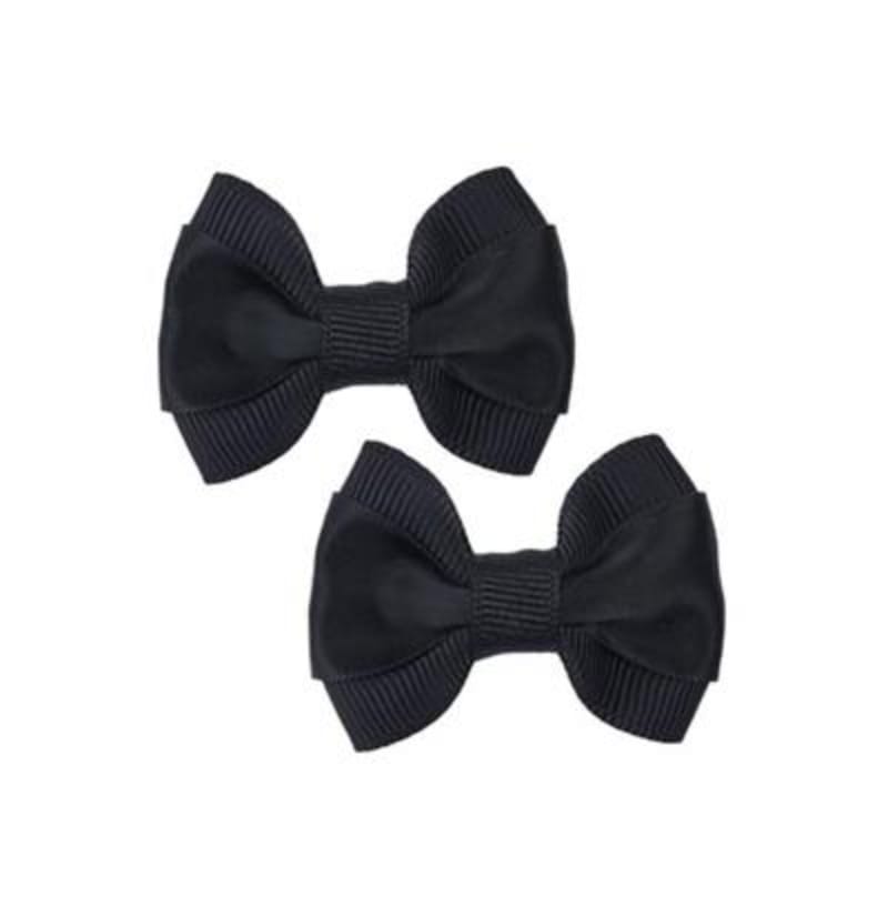 Barker's Bowtique Hair Bows Formal Black Canine Hair French Clips - 2 Bows