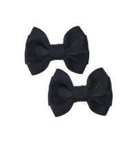 Barker's Bowtique Hair Bows Formal Black Canine Hair French Clips - 2 Bows